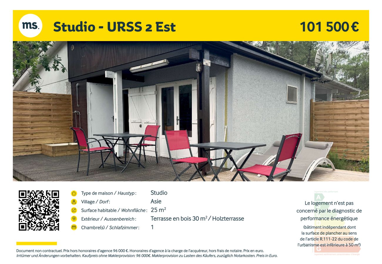 Studio à Grayan-et-l´Hôpital - URSS 2 EST